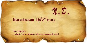 Nussbaum Dénes névjegykártya